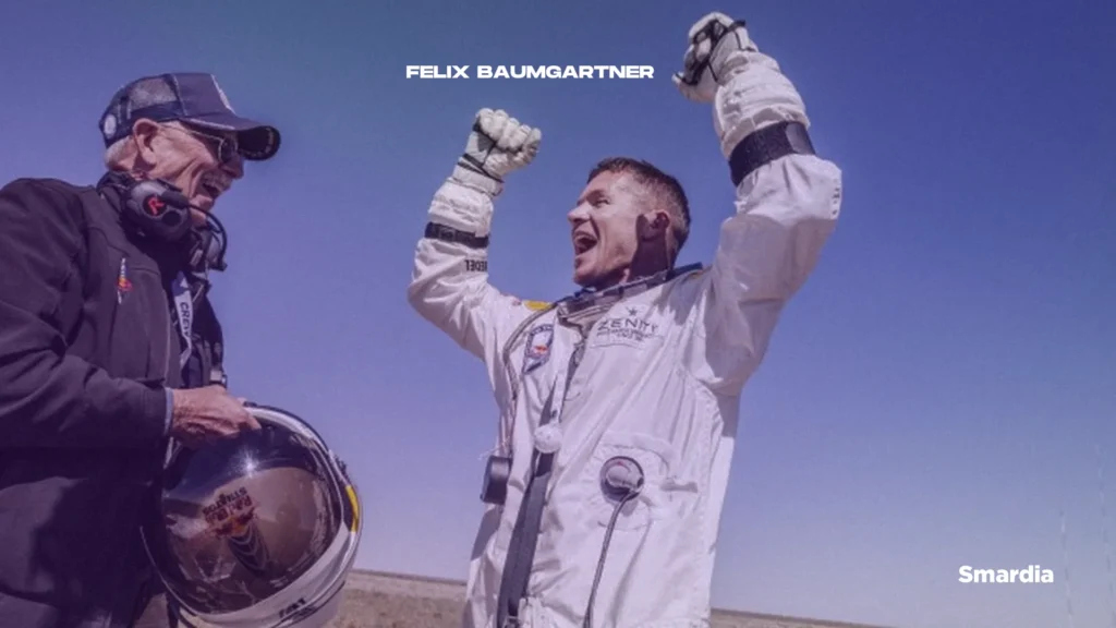 Image de Félix Baumgartner après sa chute.